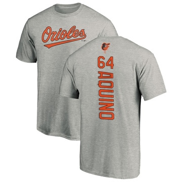 Men's Baltimore Orioles Jayson Aquino ＃64 Backer T-Shirt Ash