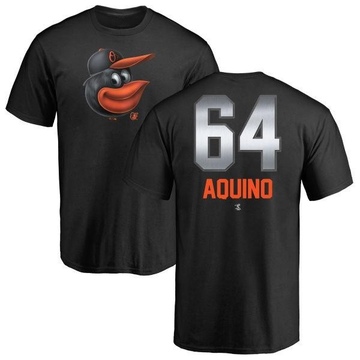 Men's Baltimore Orioles Jayson Aquino ＃64 Midnight Mascot T-Shirt - Black