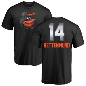 Men's Baltimore Orioles Merv Rettenmund ＃14 Midnight Mascot T-Shirt - Black
