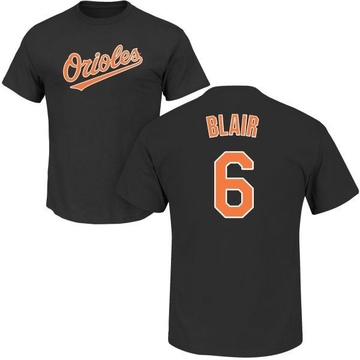Men's Baltimore Orioles Paul Blair ＃6 Roster Name & Number T-Shirt - Black