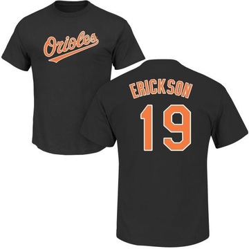 Men's Baltimore Orioles Scott Erickson ＃19 Roster Name & Number T-Shirt - Black