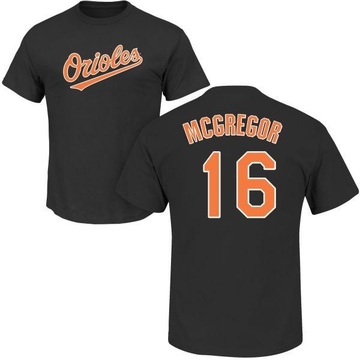 Men's Baltimore Orioles Scott Mcgregor ＃16 Roster Name & Number T-Shirt - Black