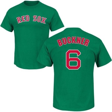 Men's Boston Red Sox Bill Buckner ＃6 St. Patrick's Day Roster Name & Number T-Shirt - Green
