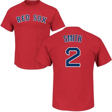 Men's Boston Red Sox Dominic Smith ＃2 Roster Name & Number T-Shirt - Scarlet