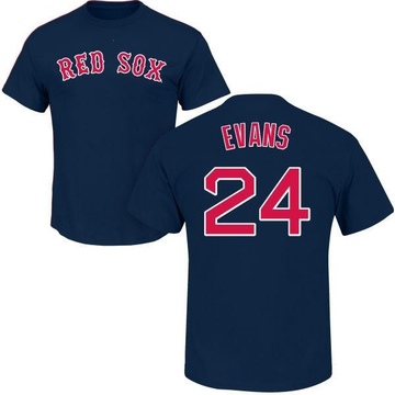 Men's Boston Red Sox Dwight Evans ＃24 Roster Name & Number T-Shirt - Navy
