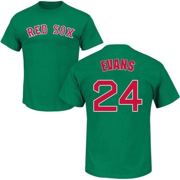 Men's Boston Red Sox Dwight Evans ＃24 St. Patrick's Day Roster Name & Number T-Shirt - Green