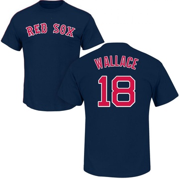 Men's Boston Red Sox Jacob Wallace ＃18 Roster Name & Number T-Shirt - Navy