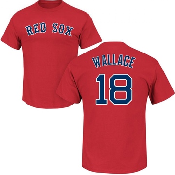 Men's Boston Red Sox Jacob Wallace ＃18 Roster Name & Number T-Shirt - Scarlet