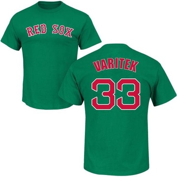 Men's Boston Red Sox Jason Varitek ＃33 St. Patrick's Day Roster Name & Number T-Shirt - Green