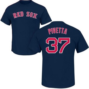 Men's Boston Red Sox Nick Pivetta ＃37 Roster Name & Number T-Shirt - Navy