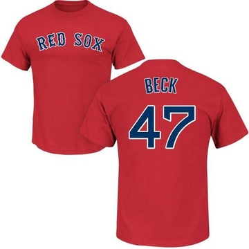 Men's Boston Red Sox Rod Beck ＃47 Roster Name & Number T-Shirt - Scarlet