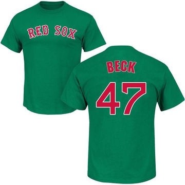Men's Boston Red Sox Rod Beck ＃47 St. Patrick's Day Roster Name & Number T-Shirt - Green