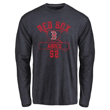 Men's Boston Red Sox Wilyer Abreu ＃52 Base Runner Long Sleeve T-Shirt - Navy
