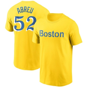 Men's Boston Red Sox Wilyer Abreu ＃52 City Connect Name & Number T-Shirt - Gold