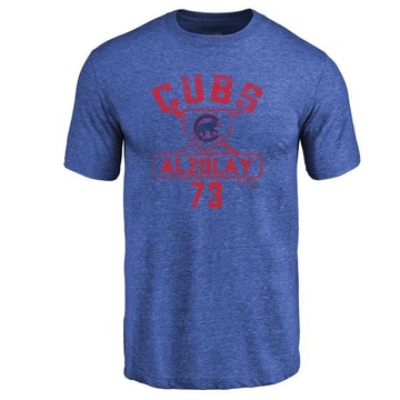Men's Chicago Cubs Adbert Alzolay ＃73 Base Runner T-Shirt - Royal