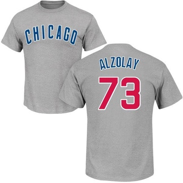 Men's Chicago Cubs Adbert Alzolay ＃73 Roster Name & Number T-Shirt - Gray