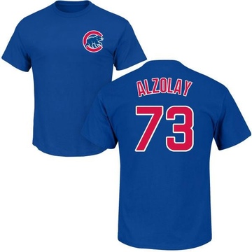 Men's Chicago Cubs Adbert Alzolay ＃73 Roster Name & Number T-Shirt - Royal
