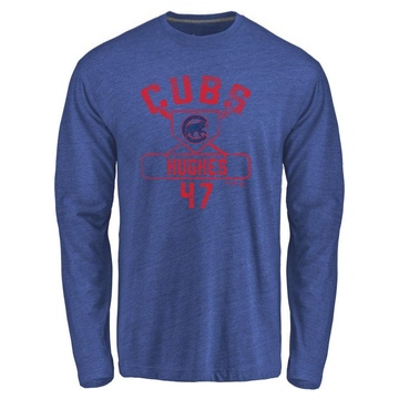 Men's Chicago Cubs Brandon Hughes ＃47 Base Runner Long Sleeve T-Shirt - Royal