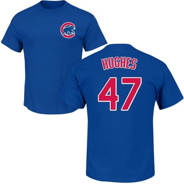 Men's Chicago Cubs Brandon Hughes ＃47 Roster Name & Number T-Shirt - Royal