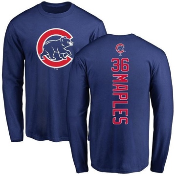 Men's Chicago Cubs Dillon Maples ＃36 Backer Long Sleeve T-Shirt - Royal