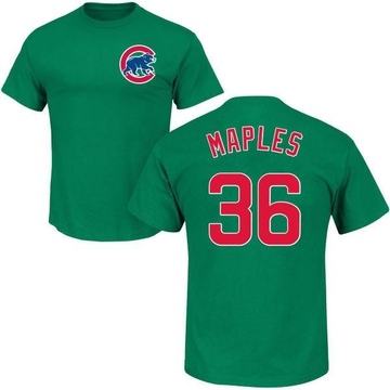 Men's Chicago Cubs Dillon Maples ＃36 St. Patrick's Day Roster Name & Number T-Shirt - Green
