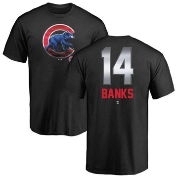 Men's Chicago Cubs Ernie Banks ＃14 Midnight Mascot T-Shirt - Black