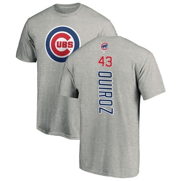 Men's Chicago Cubs Esteban Quiroz ＃43 Backer T-Shirt Ash