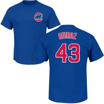 Men's Chicago Cubs Esteban Quiroz ＃43 Roster Name & Number T-Shirt - Royal