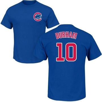 Men's Chicago Cubs Leon Durham ＃10 Roster Name & Number T-Shirt - Royal