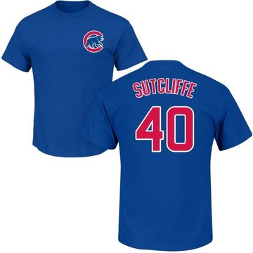 Men's Chicago Cubs Rick Sutcliffe ＃40 Roster Name & Number T-Shirt - Royal