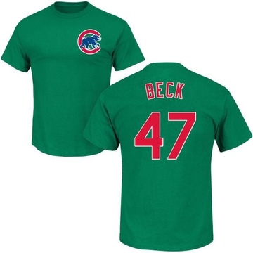 Men's Chicago Cubs Rod Beck ＃47 St. Patrick's Day Roster Name & Number T-Shirt - Green