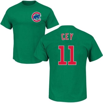 Men's Chicago Cubs Ron Cey ＃11 St. Patrick's Day Roster Name & Number T-Shirt - Green