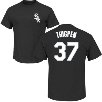 Men's Chicago White Sox Bobby Thigpen ＃37 Roster Name & Number T-Shirt - Black