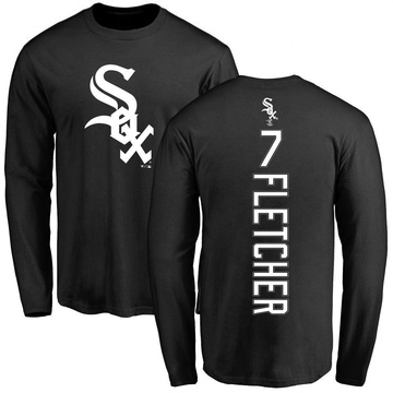 Men's Chicago White Sox Dominic Fletcher ＃7 Backer Long Sleeve T-Shirt - Black