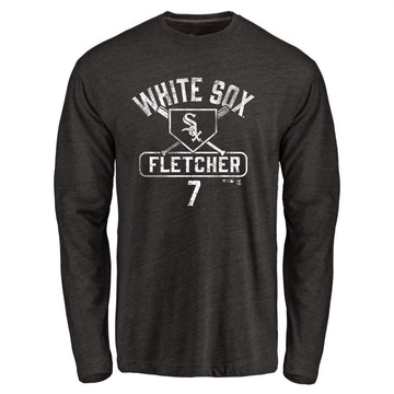 Men's Chicago White Sox Dominic Fletcher ＃7 Base Runner Long Sleeve T-Shirt - Black