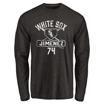 Men's Chicago White Sox Eloy Jimenez ＃74 Base Runner Long Sleeve T-Shirt - Black