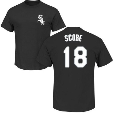 Men's Chicago White Sox Herb Score ＃18 Roster Name & Number T-Shirt - Black