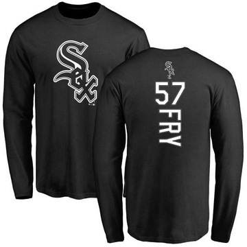 Men's Chicago White Sox Jace Fry ＃57 Backer Long Sleeve T-Shirt - Black