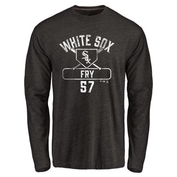Men's Chicago White Sox Jace Fry ＃57 Base Runner Long Sleeve T-Shirt - Black