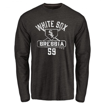 Men's Chicago White Sox John Brebbia ＃59 Base Runner Long Sleeve T-Shirt - Black
