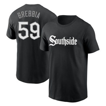 Men's Chicago White Sox John Brebbia ＃59 City Connect Name & Number T-Shirt - Black