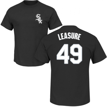 Men's Chicago White Sox Jordan Leasure ＃49 Roster Name & Number T-Shirt - Black