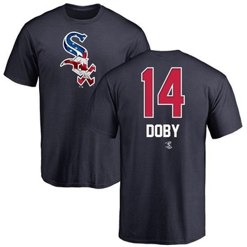 Men's Chicago White Sox Larry Doby ＃14 Name and Number Banner Wave T-Shirt - Navy