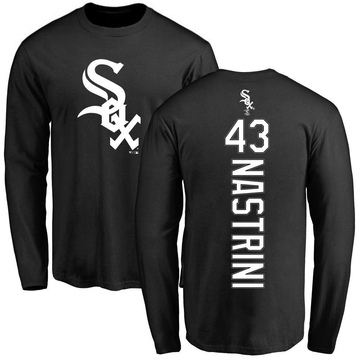Men's Chicago White Sox Nick Nastrini ＃43 Backer Long Sleeve T-Shirt - Black