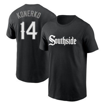 Men's Chicago White Sox Paul Konerko ＃14 City Connect Name & Number T-Shirt - Black