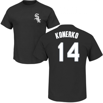 Men's Chicago White Sox Paul Konerko ＃14 Roster Name & Number T-Shirt - Black