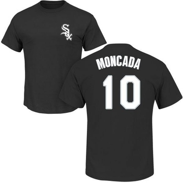 Men's Chicago White Sox Yoan Moncada ＃10 Roster Name & Number T-Shirt - Black