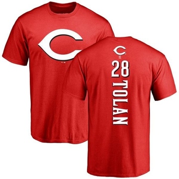 Men's Cincinnati Reds Bobby Tolan ＃28 Backer T-Shirt - Red