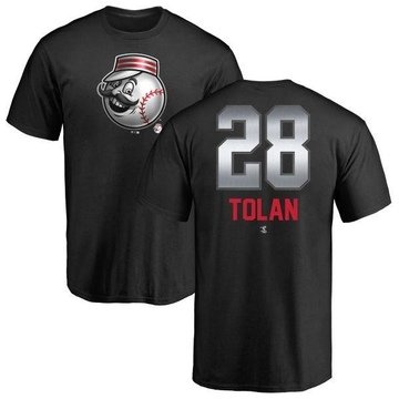 Men's Cincinnati Reds Bobby Tolan ＃28 Midnight Mascot T-Shirt - Black