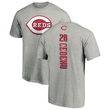 Men's Cincinnati Reds Cesar Cedeno ＃28 Backer T-Shirt Ash